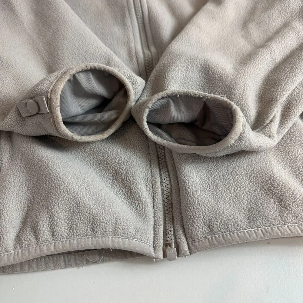 The North Face Girls Fleece Jacket Zip Up Light Gray Size M
